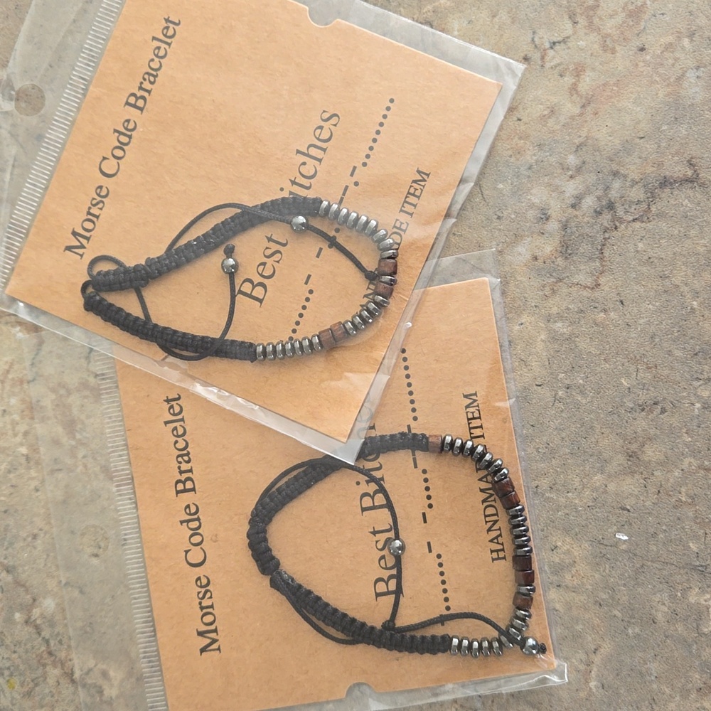 Set Of Morse Code bracelets - "Best Bitches"